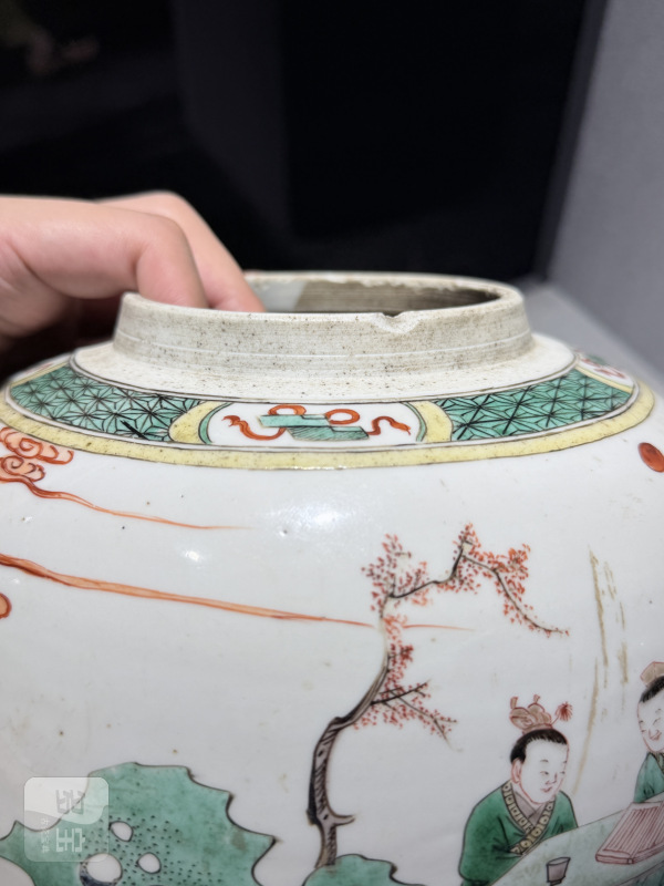 清康熙 瓷胎黑漆嵌螺钿大笔筒 - 图18